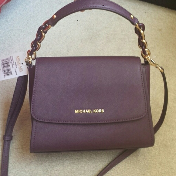 XSOLDX Kors Sofia Small EW Leather Satchel Purple - Picture 3 of 7